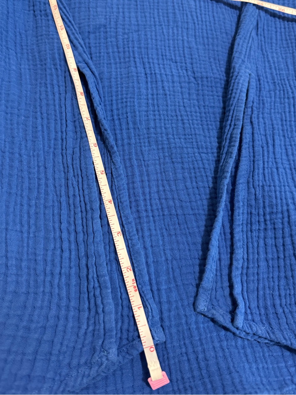 J. Jill Vibrant Blue 100% Cotton Gauze One Pocket Midi Shirtdress Large - Picture 8 of 15